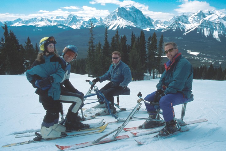 Start of a good day...Alexis, Kevan, Rusty, Ed. Lake Louise, Alberta. April, 2002.